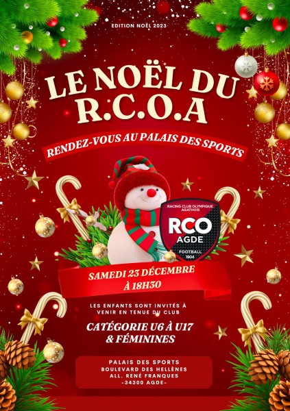 Les jeunes du RCOA fêteront Noël le 23 décembre au Palais des Sports
