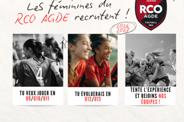 Le RCO AGDE recrute pour ses équipes féminines jeunes !